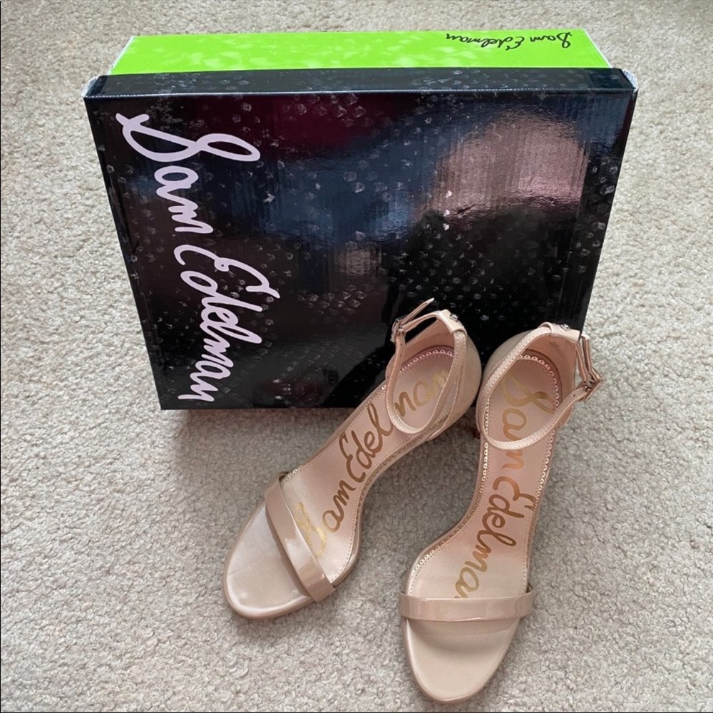 Sam Edelman nude ankle strap heels